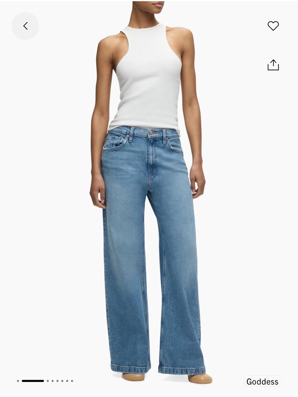 Hudson Jeans Light Blue Wide-Leg 'Goddess' Jeans